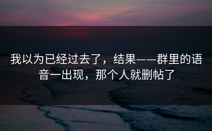 我以为已经过去了，结果——群里的语音一出现，那个人就删帖了